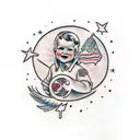 Cristian child name tattoo design idea