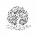 tree with two sides tattoo design idea
