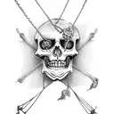 skeleton hanging from noose tattoo design idea