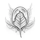 A corn with leaves  tattoo design idea