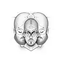 Man with his face divided in two, one is a normal man, the other half is a monster tattoo design idea