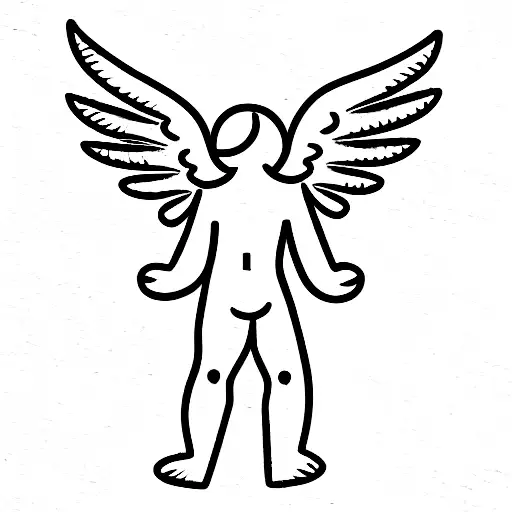 angel jesus cross baby tattoo design idea