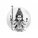 shiva holding damru tattoo design idea