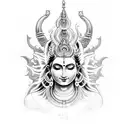 shiva holding damru tattoo design idea