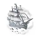 pirate ghost ship tattoo design idea