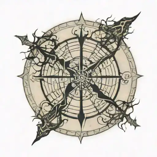 vegvisir viking compass spider web tattoo design idea