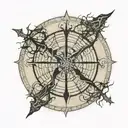 vegvisir viking compass spider web tattoo design idea