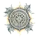 vegvisir viking compass spider web tattoo design idea