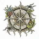 vegvisir viking compass spider web tattoo design idea