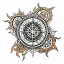 vegvisir viking compass spider web tattoo design idea