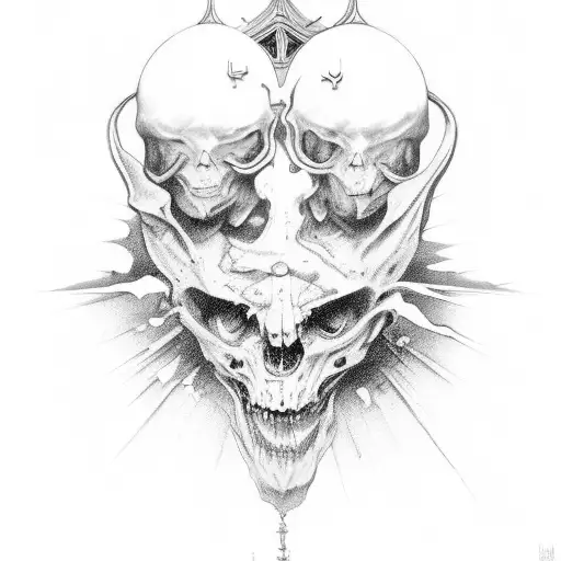 dark religious painting  tattoo design idea