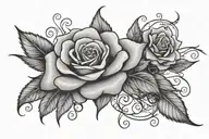Kimberly in cursive with a black rose underneath  tattoo design idea