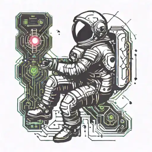 astronaut tattoo design idea