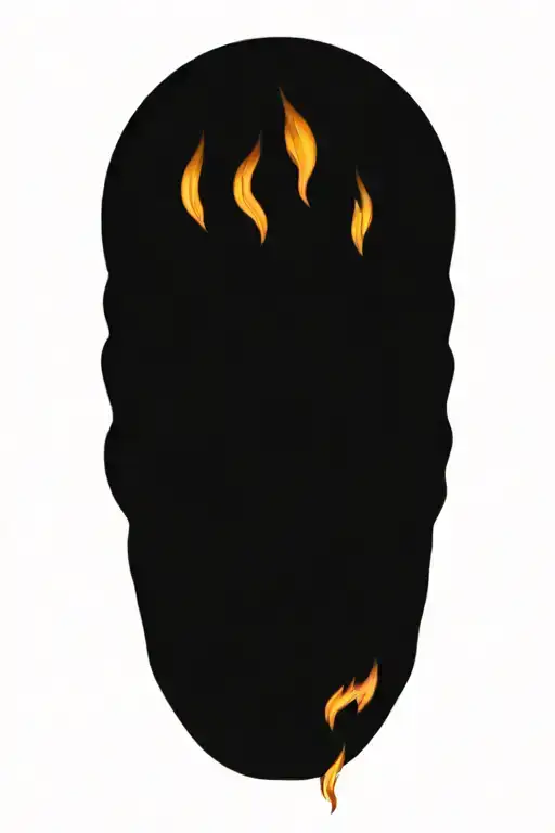 realistic skull  wrapped in flames tattoo design idea