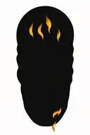 realistic skull  wrapped in flames tattoo design idea