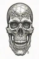 realistic vampire skull tattoo design idea