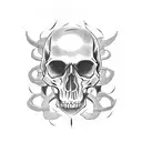 skull japanese tattoo design idea
