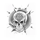 skull japanese tattoo design idea