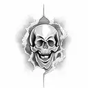 skull japanese tattoo design idea