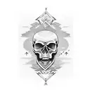 skull japanese tattoo design idea
