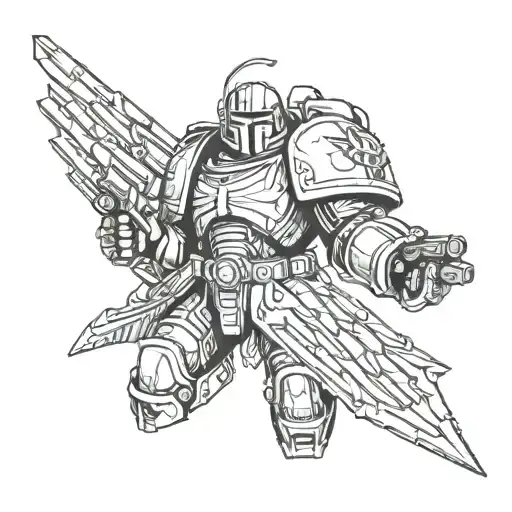 warhammer 40k Dark Angels Space Marine tattoo design idea