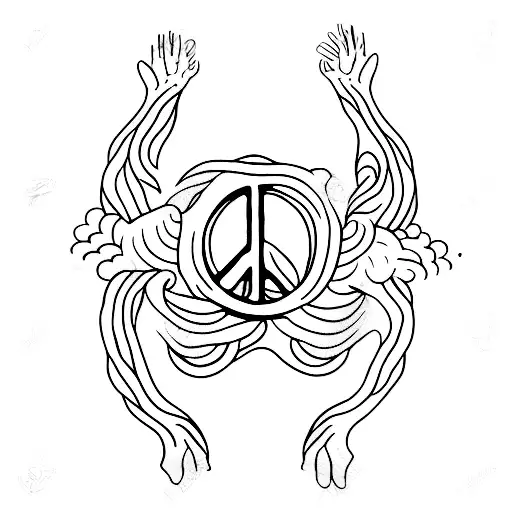 Peace Hand  tattoo design idea