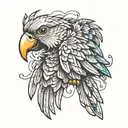create a parrot flying tattoo design idea