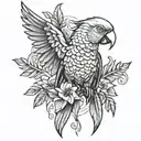 create a parrot flying tattoo design idea