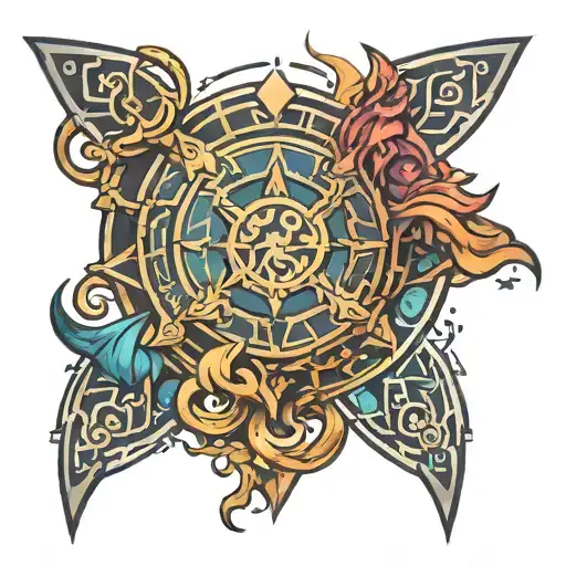 league of legends arcane symbols tattoo design idea