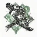 Incorporate a snowboarder silhouette with circuit board patterns, representing your passion for snowboarding and technology tattoo design idea