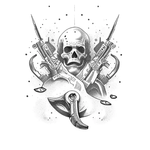 revolver with saying "I'm your huckleberry" tattoo design idea