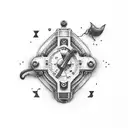 revolver with saying "I'm your huckleberry" tattoo design idea