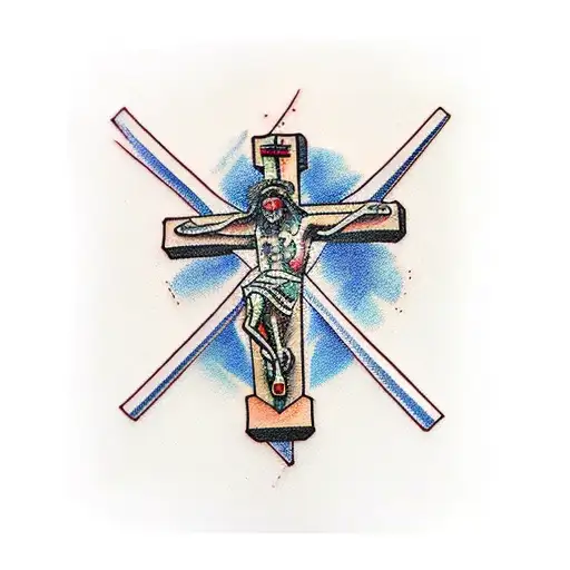 crucifix tattoo design idea