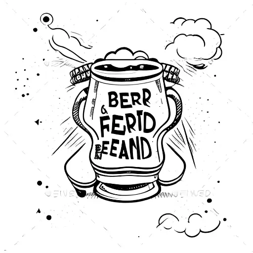 beer and friendship  tattoo design idea
