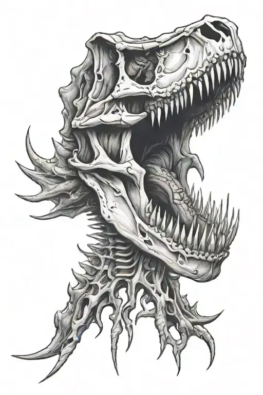 Dinosaur skull tattoo design idea