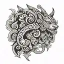 Hungary folklore creature tattoo design idea