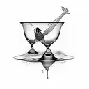 duck diving in whiskey glass tattoo design idea