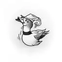 duck diving in whiskey glass tattoo design idea