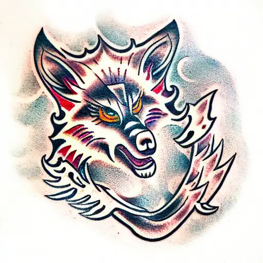 Traditional Wolf Tattoo Idea  BlackInk