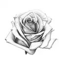 Realistic rose tattoo design idea