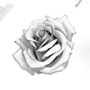 Realistic rose tattoo design idea
