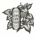 An adventurous tattoo with a quote 'live life to the fullest' in Hawaiian Islands  tattoo design idea