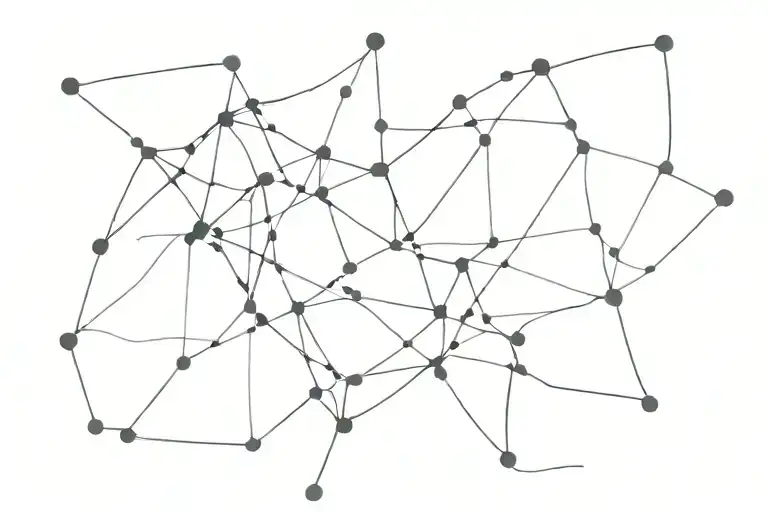 A minimalist design of a tangled web of thoughts symbolizing overthinking tattoo design idea