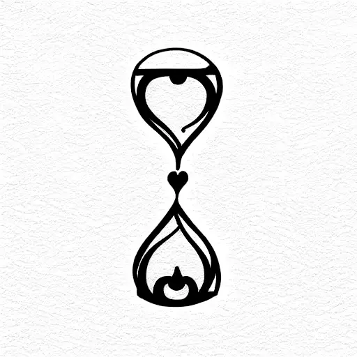 infinity in the form of an hourglass, inside which leaves fall from a tree tattoo design idea