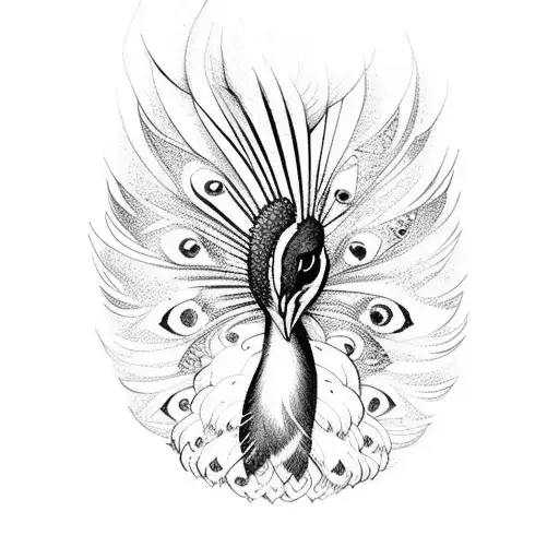 A stack of books with a peacock feather delicately resting on top tattoo design idea