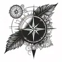 compass, nature, freedom,love tattoo design idea