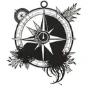 compass, nature, freedom,love tattoo design idea