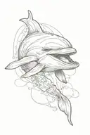 dolphin laughing tattoo design idea