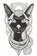 Bastet god symbol in alchemy tattoo design idea