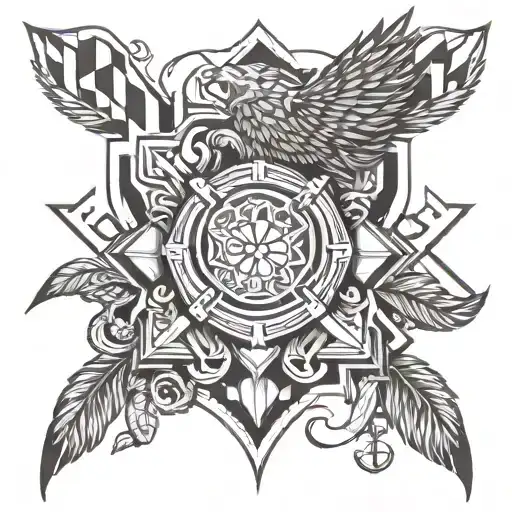 child growing into firefighter and then phoenix rising tattoo design idea